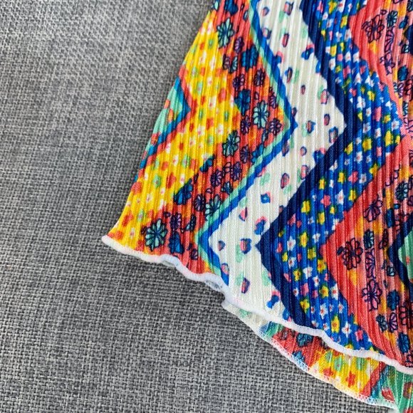 Derek Heart Girls Multicolor Pleated Dress Size Medium 10/12 Cap Sleeve - Picture 3 of 12